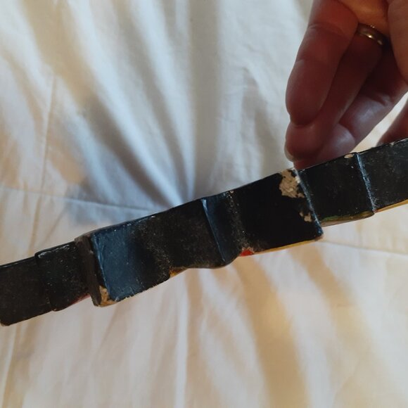 Vintage Wooden Sun and Moon Mirror - Picture 4 of 9